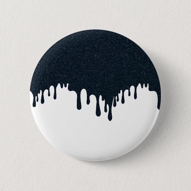 Custom Ink Drip Button – Charcoal on White (Front)