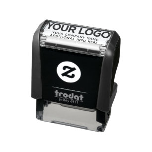 Custom Inline Horizontal Logo Business Name Title Self-inking Stamp