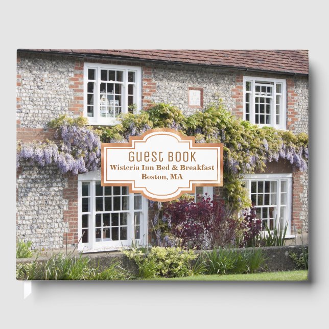 Custom Inn Photo Hospitality Guest Book (Front)