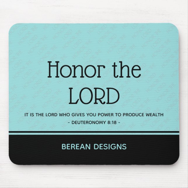 Custom Inspirational Christian HONOR THE LORD USA Mouse Pad (Front)