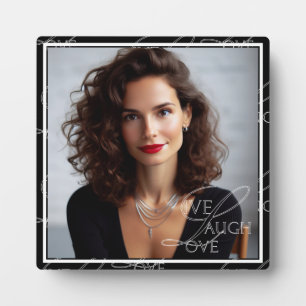 Custom Inspirational Photo Live Laugh Love Pattern Plaque