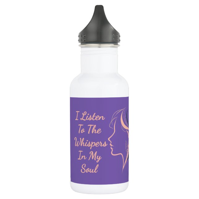 Custom Inspirational Purple Water Bottle (Left)