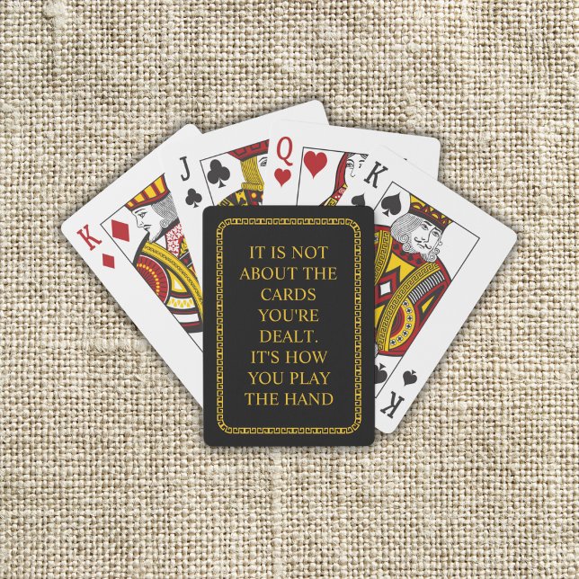 Custom Inspirational Quote  Playing Cards (Custom Inspirational Quote Black Poker Cards)