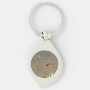 Custom Inspirational Red Dragonfly Nature Key Ring