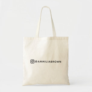 Custom Instagram Name Personalised Social Tote Bag