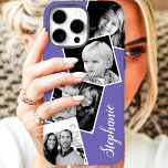Custom Instagram Photo Collage Personalised Name iPhone 11 Case<br><div class="desc">Custom Instagram Photo Collage Purple Personalised iPhone 11 Case. This trendy modern design features a place for 4 square instagram style photos. Add your name or text to further personalise this custom DIY design and choose your own background colour.</div>