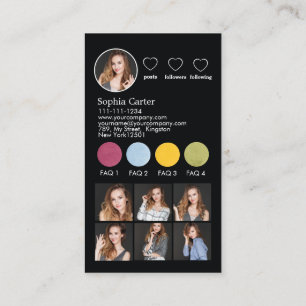 Custom Instagram Profile with QR Code Influencer   Business Card