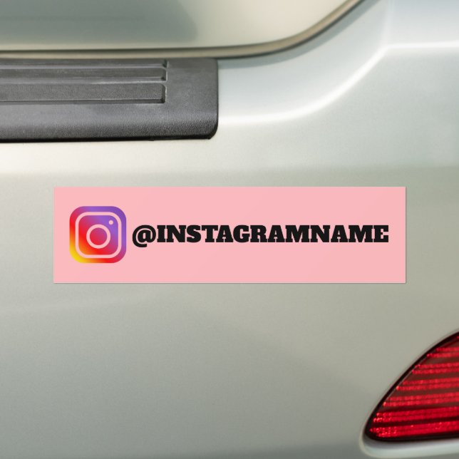 Custom Instagram Social Media Handle Name  Bumper Sticker (On Car)