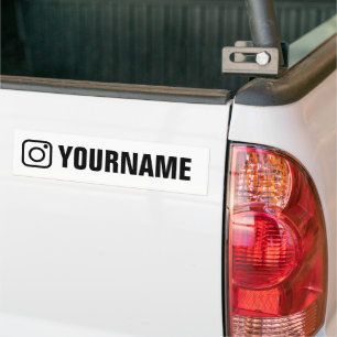 Custom instagram symbol bumper sticker with name