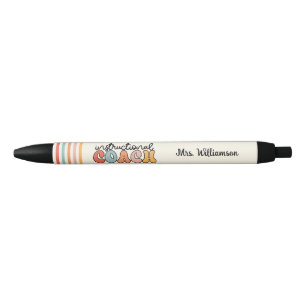 Custom Instructional Coach Educational Coach Retro Black Ink Pen