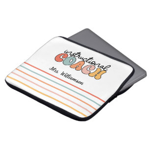 Custom Instructional Coach Educational Coach Retro Laptop Sleeve