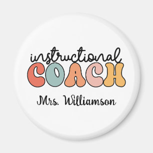 Custom Instructional Coach Educational Coach Retro Magnet