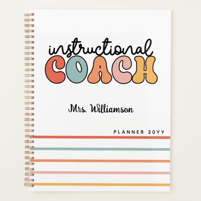 Custom Instructional Coach Educational Coach Retro Planner (Front)