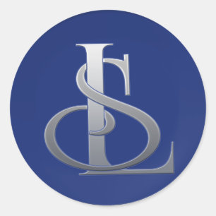 Custom interlocking monogram classic round sticker