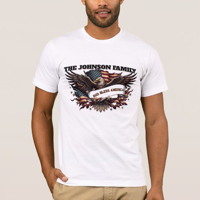 Custom Interlocking Wavy Eagle T-Shirt (Front)