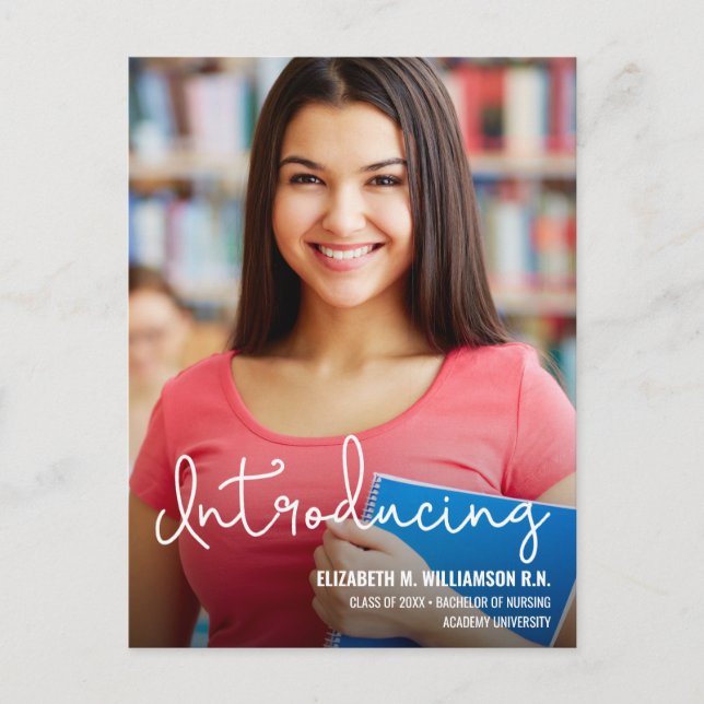 Custom Introducing Nurse Grad photo Announcement  (Front)