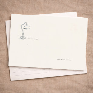 Custom Introvert Minimal Line Art Correspondence Postcard