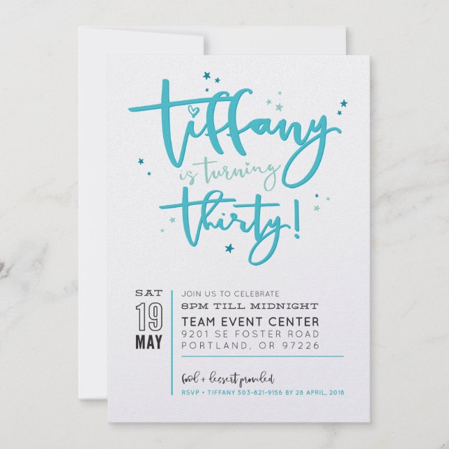 CUSTOM INVITATION PRINT for Tiffany (Front)