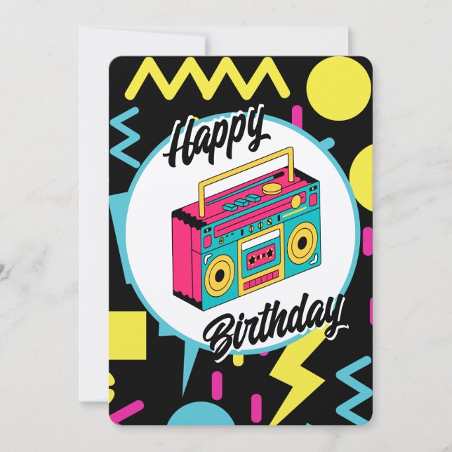 Custom Invitation - Retro 80s 90s Theme Party (Front)