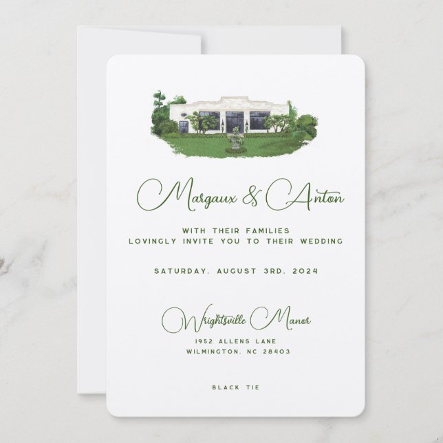 Custom Invitation- Wrightsville Manor NC  Invitation (Front)