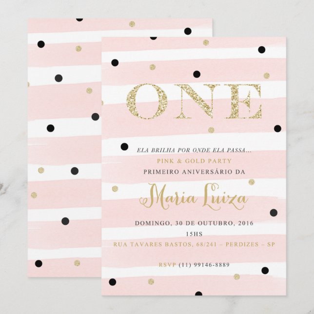 Custom Invitations for Luiziana (Front/Back)