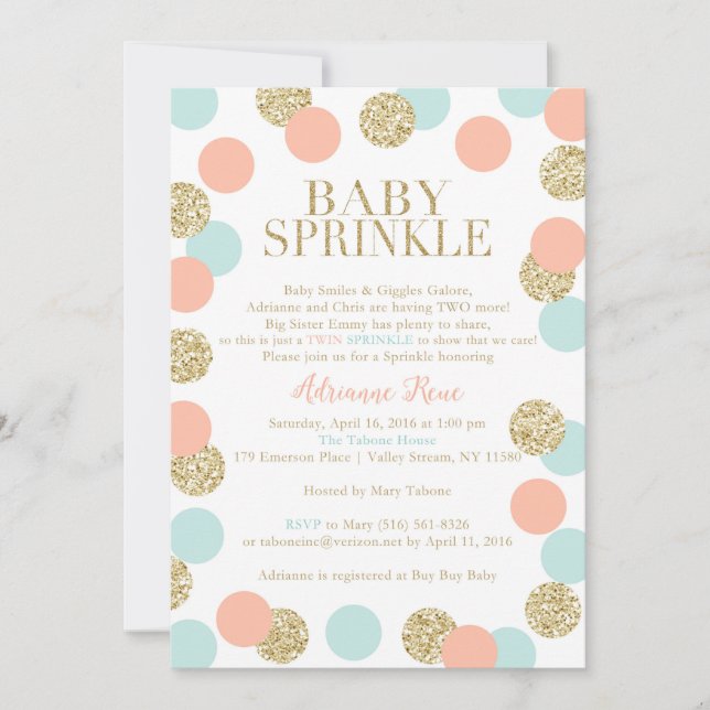 Custom Invitations for Mary (Front)