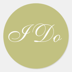 Custom Invite Olive Green I Do Wedding Vows Seals