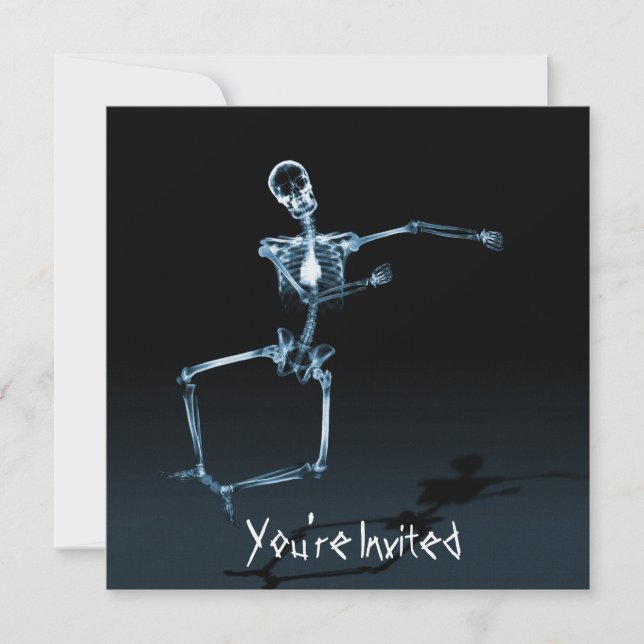 CUSTOM INVITES - X-Ray Skeleton Joy Leap - Blue (Front)