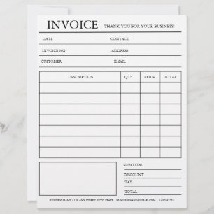 Custom Invoice & Receipt Notepad Letterhead