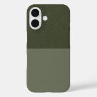 Custom iPhone 16 Case – Glitter & Matte Moss Green