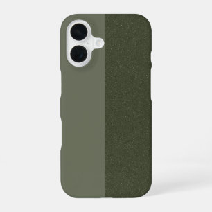 Custom iPhone 16 Case – Matte & Glitter Moss Split