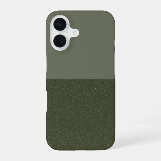 Custom iPhone 16 Case – Two-Tone Moss Green Split (Back)