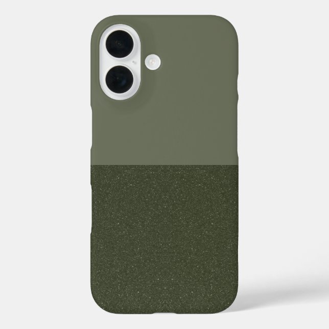 Custom iPhone 16 Case – Two-Tone Moss Green Split (Back)