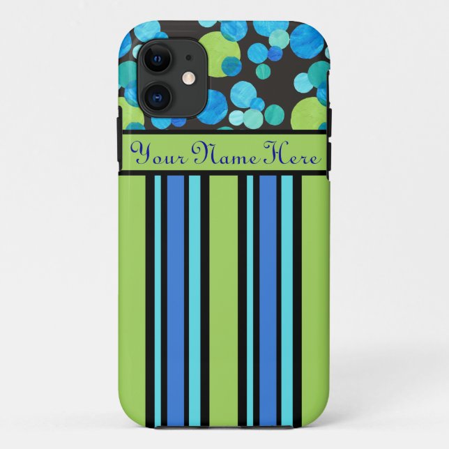 Custom iPhone 5/5s Case: Blue Moons and Stripes Case-Mate iPhone Case (Back)