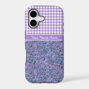 Custom iPhone 5/5s Case, Violets and Check Gingham