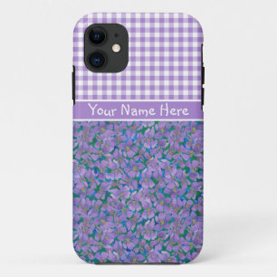 Custom iPhone 5/5s Case, Violets and Check Gingham 11 Case