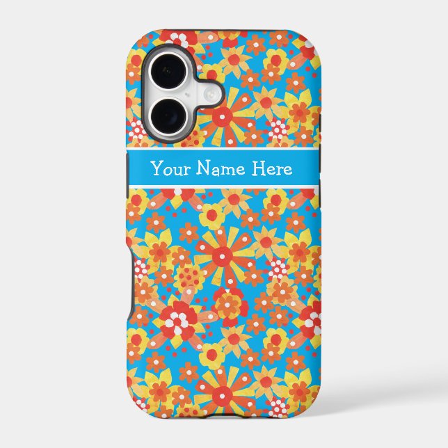 Custom iPhone 5 Case-Mate, Ditzy Orange Flowers (Back)