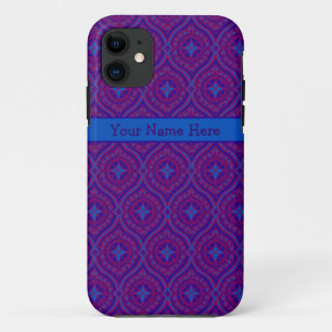 Custom iPhone 5 Case-Mate Purple, Blue Pattern 11 Case