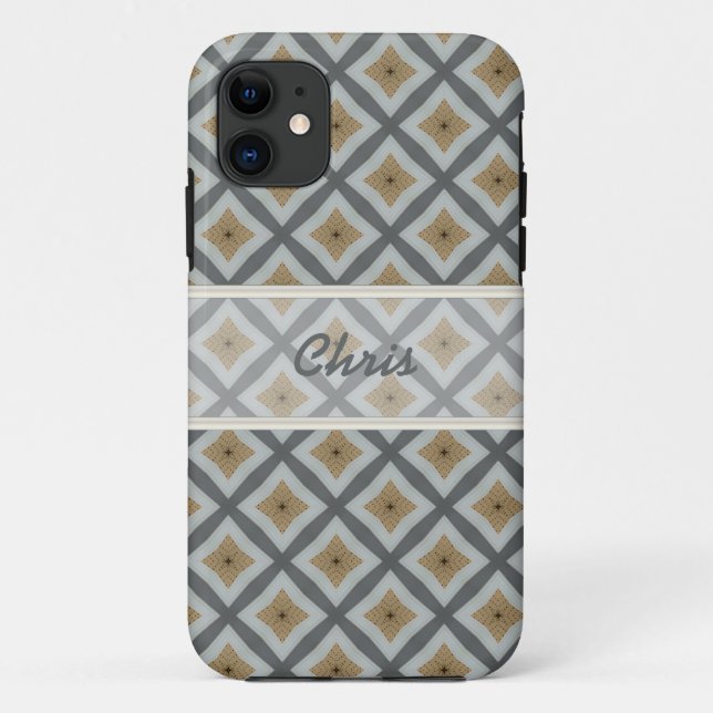 Custom Iphone Brown Grey case (Back)