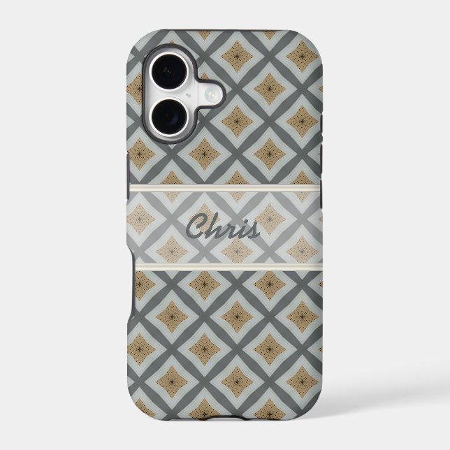 Custom Iphone Brown Grey case (Back)