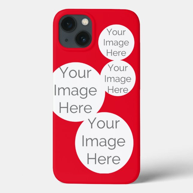 Custom iPhone Case – 4 Photo Red Background (Back)