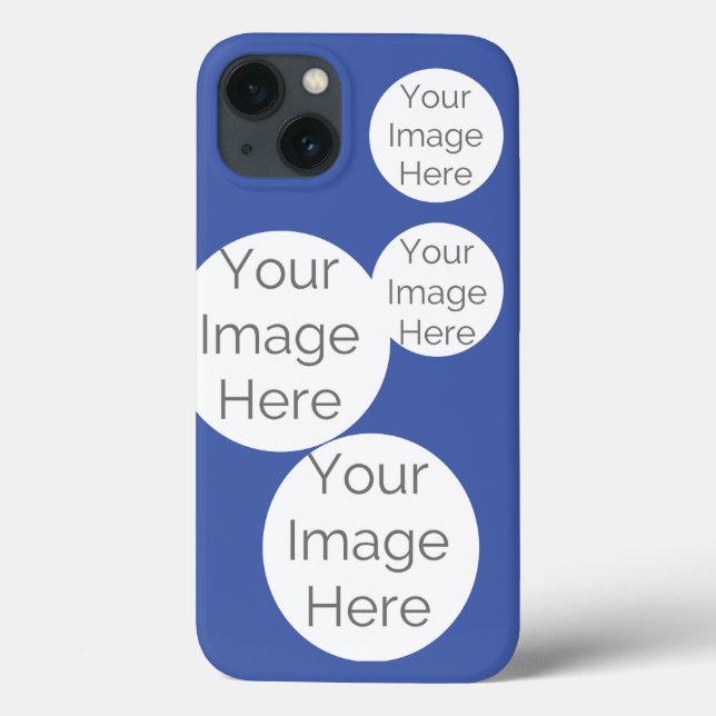 Custom iPhone Case – 4 Photo retro Blue Design (Back)