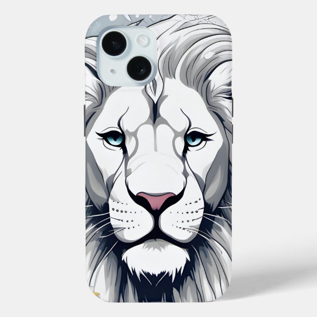 Custom iPhone Case, White Lion Face Design iPhone Case-Mate iPhone Case (Back)