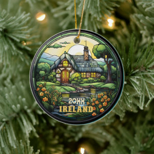Custom Ireland Souvenir Ceramic Ornament