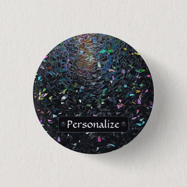 Custom Iridescent Abstract Stained Glass Pattern 3 Cm Round Badge (Front)