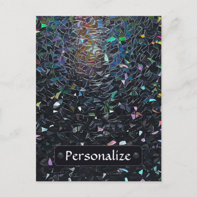 Custom Iridescent Abstract Stained Glass Pattern Postcard (Front)