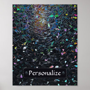 Custom Iridescent Abstract Stained Glass Pattern Poster