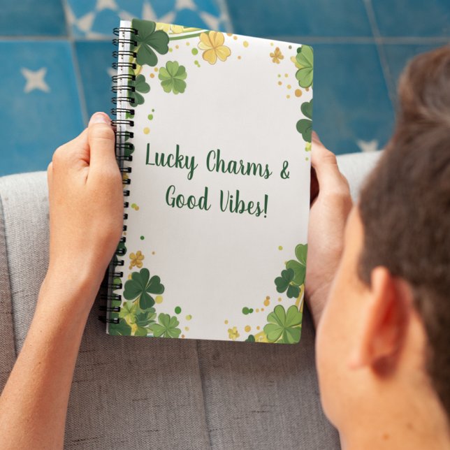 Custom Irish Shamrock & Clover Border Notebook (Custom Irish Shamrock & Clover Border Notebook)