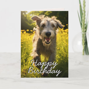 Custom Irish Wolfhound Happy Birthday Card