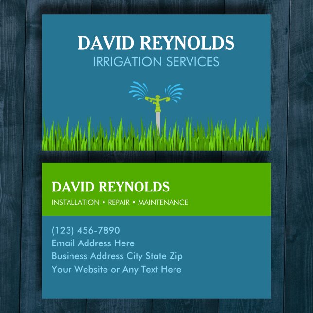 Custom Irrigation Services Business Card (Creator Uploaded)